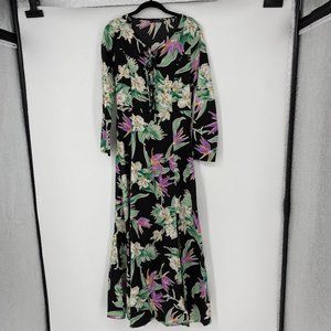NWT Zaful | Size M/6. Black Floral Maxi Dress